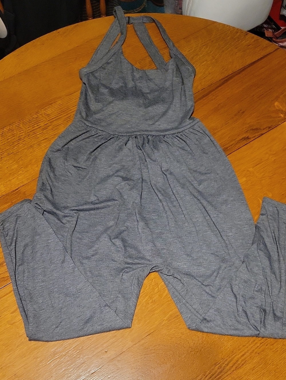HALARA Charcoal Gray Sleeveless Knit Jumpsuit